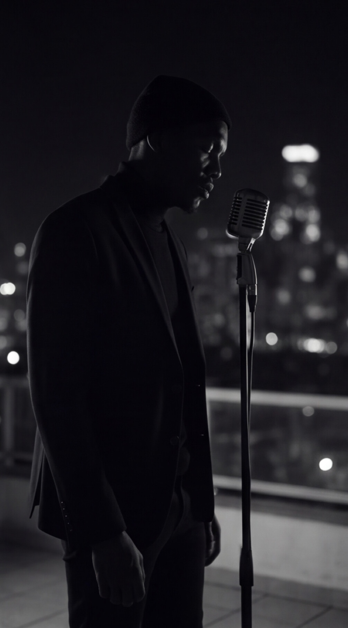 Noah Priest, silhouetted bust against the skyline