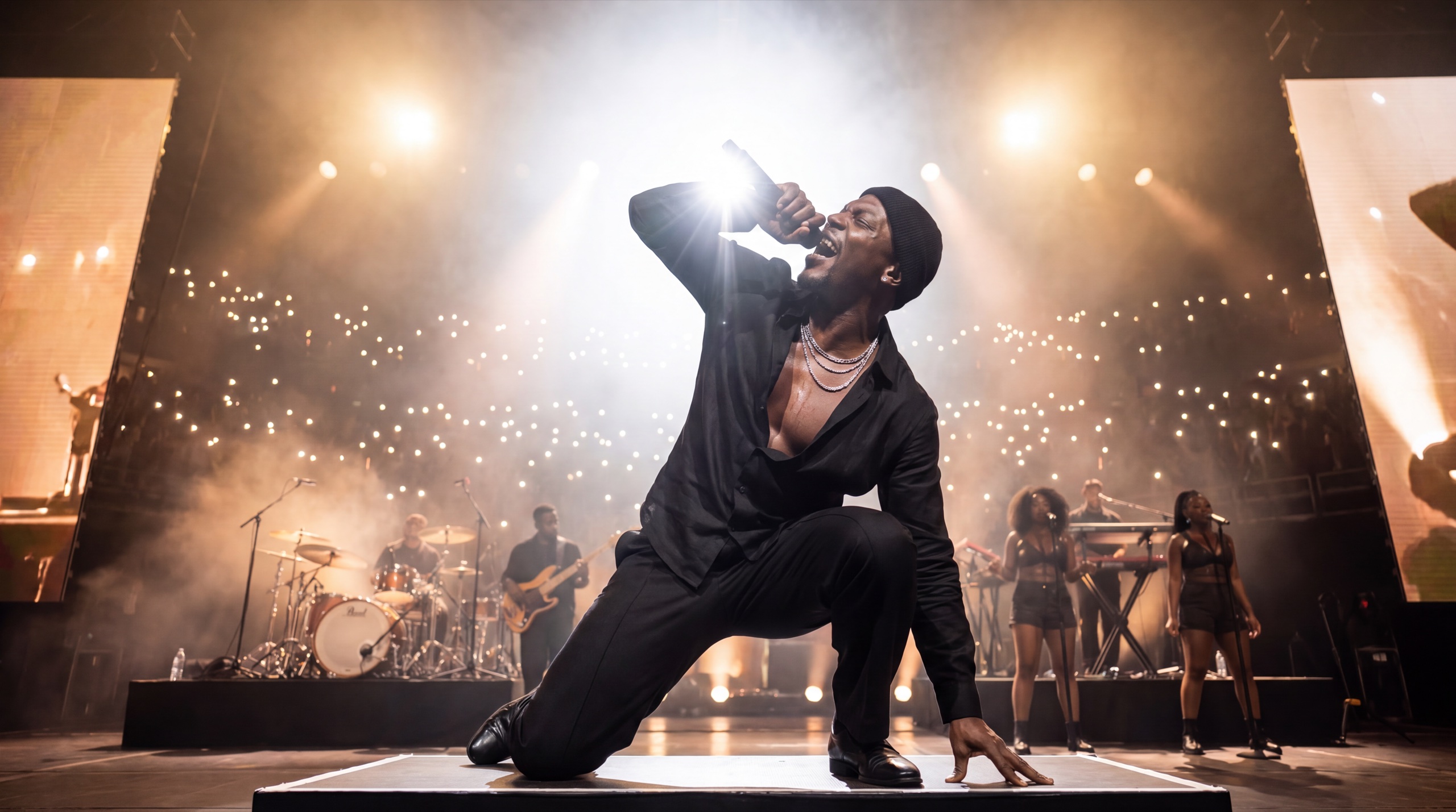 LUMAGICA Event Campaign — singer on stage over a sea of phone lights